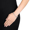 Thumbnail Image 3 of Sideways Oval Aquamarine Line Bangle in Sterling Silver