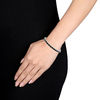 Thumbnail Image 3 of Sideways Oval Black Sapphire Line Bangle in Sterling Silver
