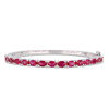 Thumbnail Image 1 of Sideways Oval Lab-Created Ruby Line Bangle in Sterling Silver