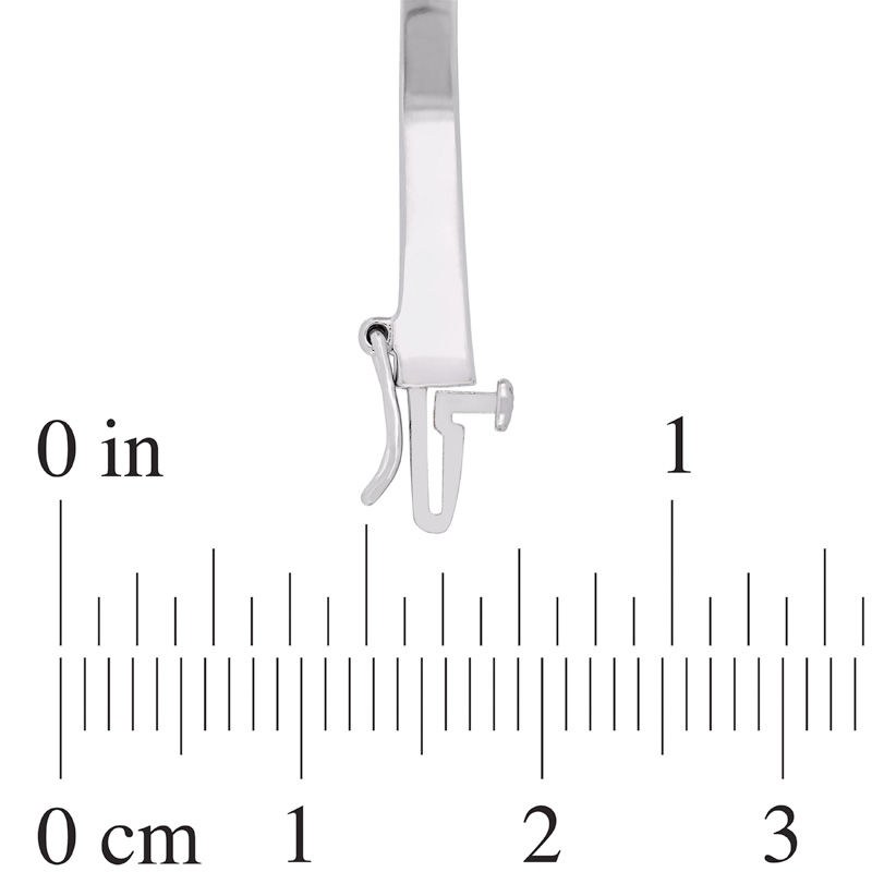 Main Image 3 of Sideways Oval Lab-Created Ruby Line Bangle in Sterling Silver