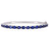 Thumbnail Image 1 of Sideways Oval Lab-Created Blue Sapphire Line Bangle in Sterling Silver