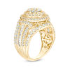 Thumbnail Image 2 of 2.00 CT. T.W. Composite Diamond Frame Multi-Row Vintage-Style Engagement Ring in 10K Gold