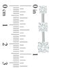 Lab-Created White Sapphire Three Stone Drop Earrings in Sterling Silver