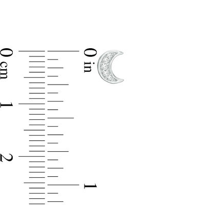 0.04 CT. T.W. Diamond Crescent Moon Stud Earrings in 10K White Gold