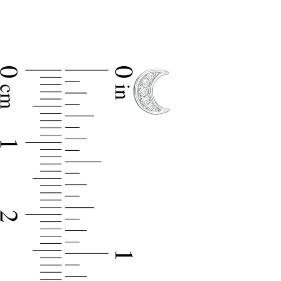 0.04 CT. T.W. Diamond Crescent Moon Stud Earrings in 10K White Gold