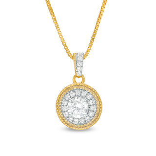 0.32 CT. T.W. Certified Canadian Diamond Frame Vintage-Style Drop Pendant in 10K Gold (I/I1)