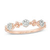 Thumbnail Image 1 of 0.18 CT. T.W. Composite Diamond and Bead Flower Ring in 10K Rose Gold