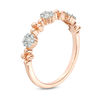 Thumbnail Image 2 of 0.18 CT. T.W. Composite Diamond and Bead Flower Ring in 10K Rose Gold