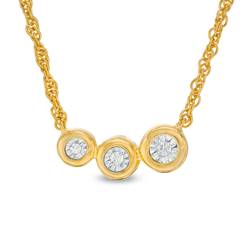 0.05 CT. T.W. Diamond Graduating Circles Necklace in 10K Gold