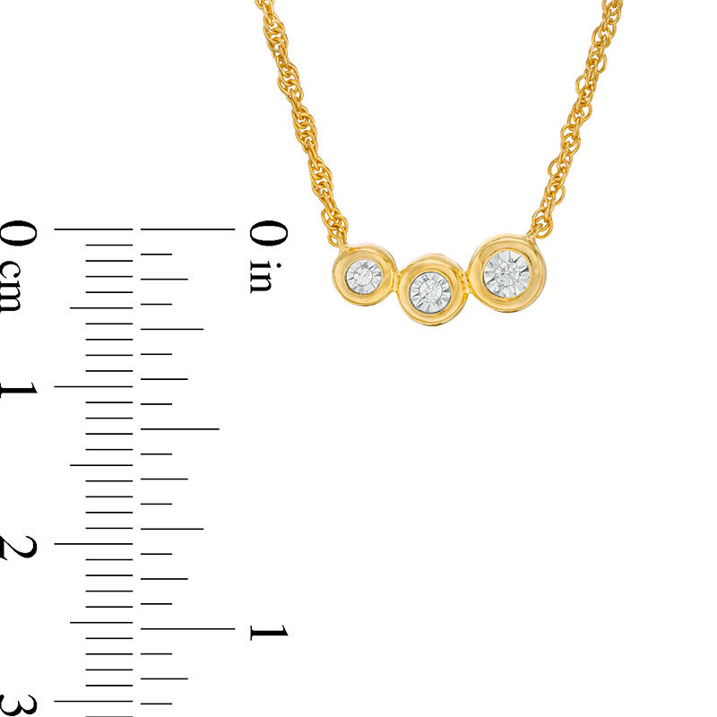 Main Image 2 of 0.05 CT. T.W. Diamond Graduating Circles Necklace in 10K Gold