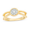 Thumbnail Image 0 of 0.13 CT .T.W. Composite Diamond Beaded Split Shank Ring in 10K Gold