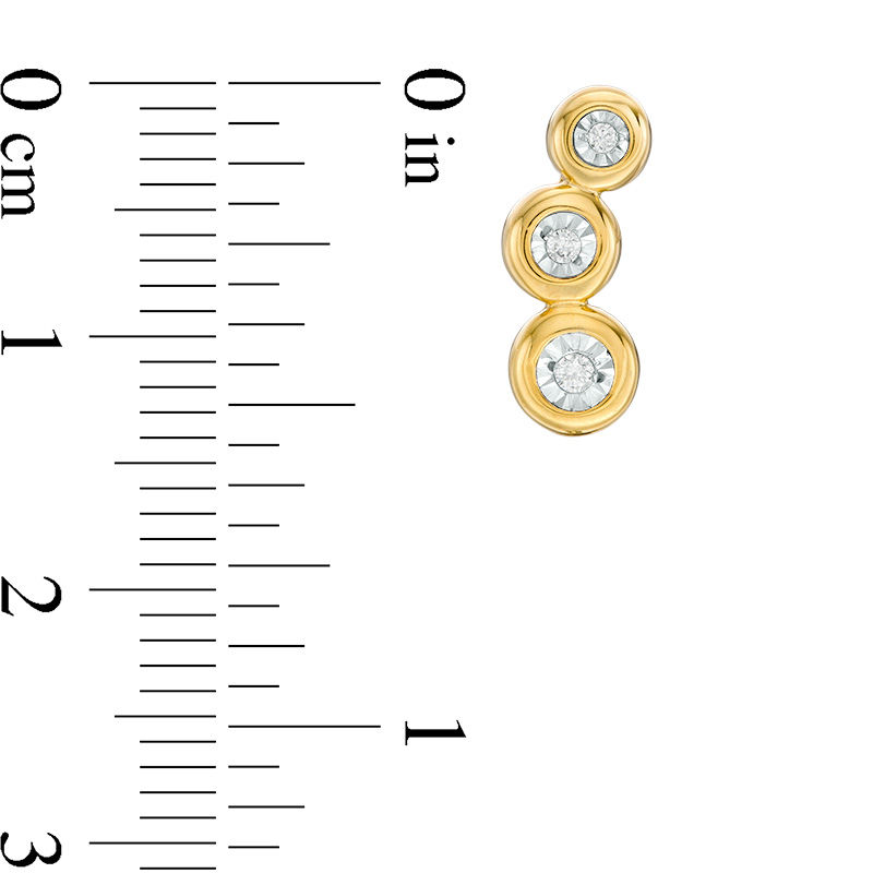 0.10 CT. T.W. Diamond Graduating Circles Drop Earrings in 10K Gold