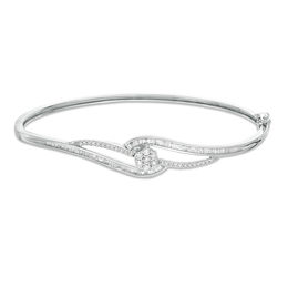 0.75 CT. T.W. Composite Diamond Bypass Bangle in 10K White Gold