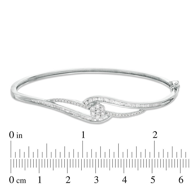 0.75 CT. T.W. Composite Diamond Bypass Bangle in 10K White Gold ...