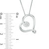 Thumbnail Image 1 of 0.10 CT. T.W. Composite Diamond Tilted Heart Pendant in Sterling Silver