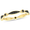 Thumbnail Image 1 of 0.24 CT. T.W. Black Diamond Alternating Marquise and Round Vintage-Style Stackable Band in 10K Gold