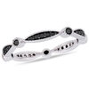 Thumbnail Image 1 of 0.24 CT. T.W. Black Diamond Alternating Marquise and Round Vintage-Style Stackable Band in 10K White Gold