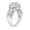 Thumbnail Image 2 of 1.00 CT. T.W. Composite Diamond Frame Multi-Row Vintage-Style Engagement Ring in 14K White Gold