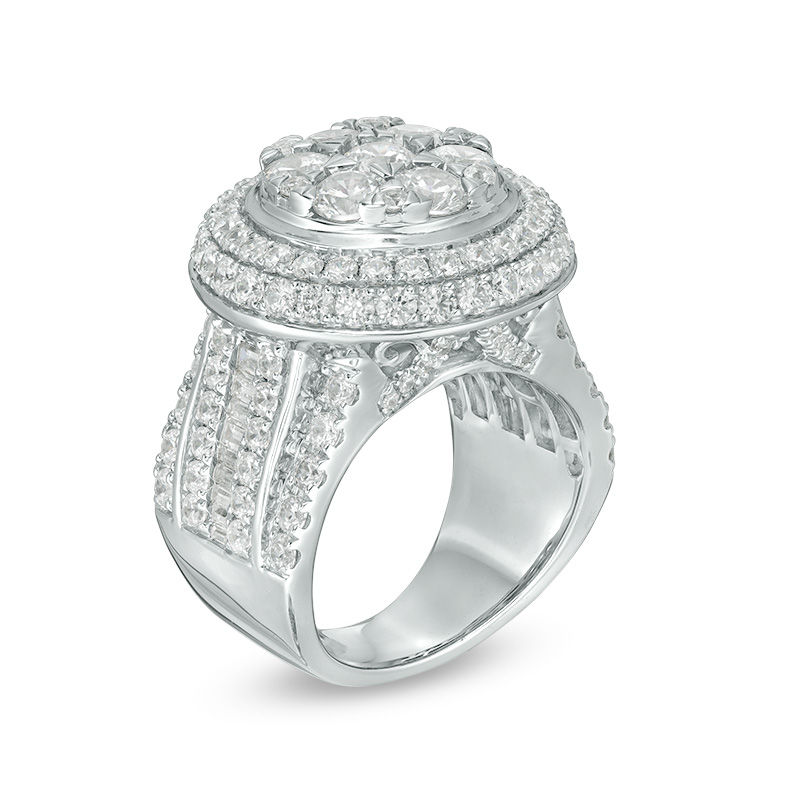 Main Image 2 of 5.00 CT. T.W. Composite Diamond Multi-Row Dome Engagement Ring in 14K White Gold