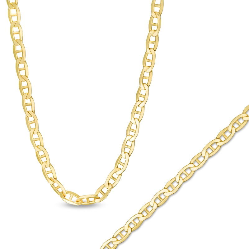 Italian Gold Men's 3.1mm Mariner Chain Necklace and Bracelet Set in 14K Gold|Peoples Jewellers