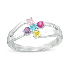 Mother's Birthstone Split Shank Ring (5 Stones)