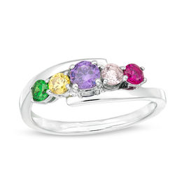 Mother's Birthstone Bypass Ring (1-7 Stones)