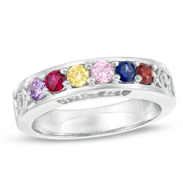 Birthstone "XO" and "MOM" Ring (3-7 Stones)