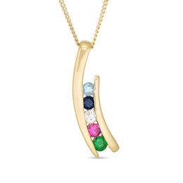 Mother's Journey Birthstone Bypass Pendant (3-7 Stones)