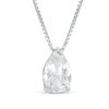 Thumbnail Image 3 of Pear-Shaped Lab-Created White Sapphire Spiral Three-in-One Pendant in Sterling Silver