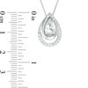 Thumbnail Image 4 of Pear-Shaped Lab-Created White Sapphire Spiral Three-in-One Pendant in Sterling Silver
