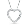 Thumbnail Image 1 of 7.0mm Heart-Shaped Lab-Created Ruby and White Sapphire Frame Three-in-One Pendant in Sterling Silver