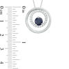 Thumbnail Image 3 of 6.0mm Lab-Created Blue and White Sapphire Orbit Frame Three-in-One Pendant in Sterling Silver