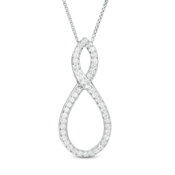 Pear-Shaped Lab-Created Emerald and White Sapphire Intertwining Infinity Three-in-One Pendant in Sterling Silver Pear-Shaped Lab-Created Emerald and White Sapphire Intertwining Infinity Three-in-One Pendant in Sterling Silver