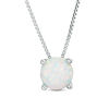 Thumbnail Image 2 of 7.0mm Lab-Created Opal and White Sapphire Frame Three-in-One Pendant in Sterling Silver