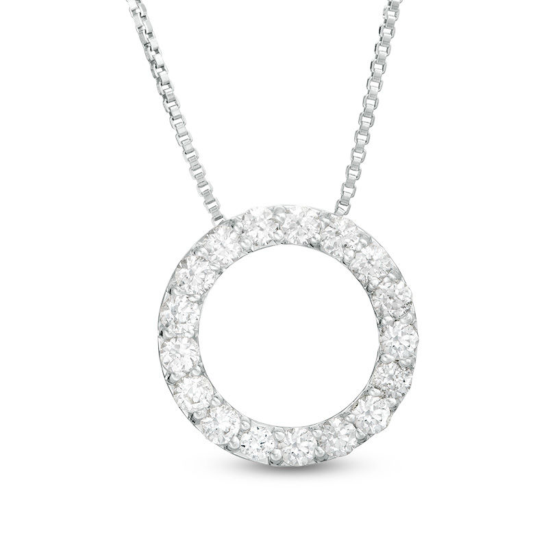 Main Image 3 of 7.0mm Lab-Created Opal and White Sapphire Frame Three-in-One Pendant in Sterling Silver