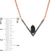 Thumbnail Image 2 of Onyx and 0.085 CT. T.W. Black Diamond Chevron Necklace in Sterling Silver with 14K Rose Gold Plate - 17&quot;