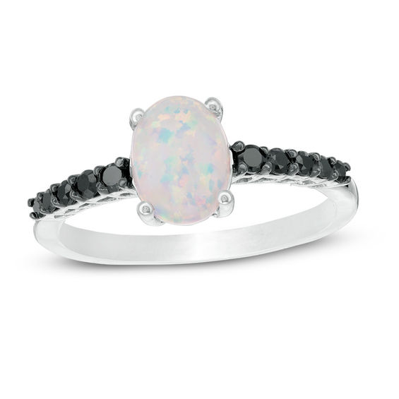 Opal ring with black diamonds discount