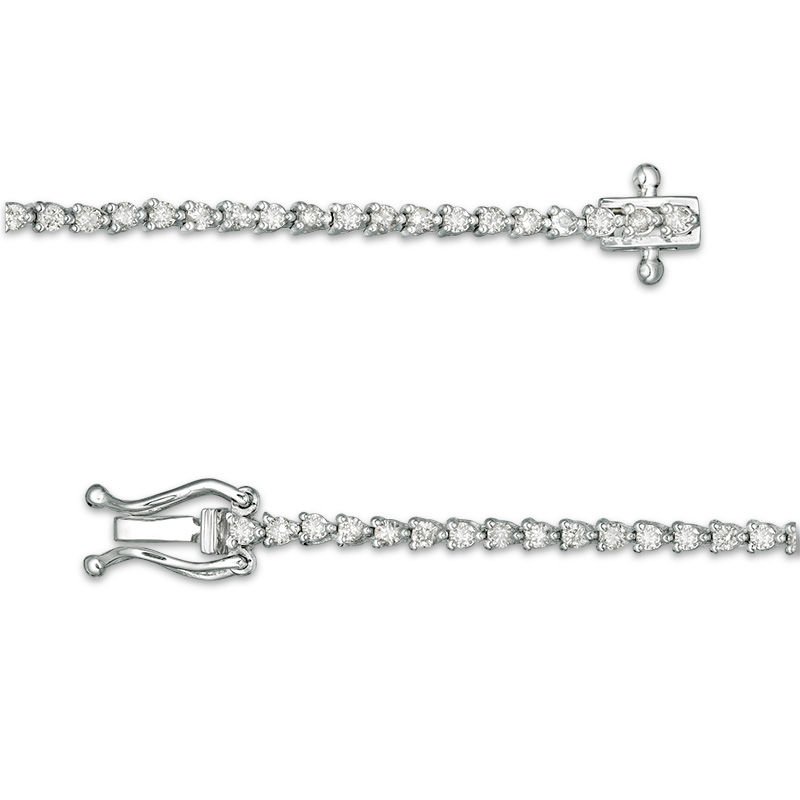 Main Image 3 of 1.00 CT. T.W. Diamond Tennis Bracelet in 10K White Gold