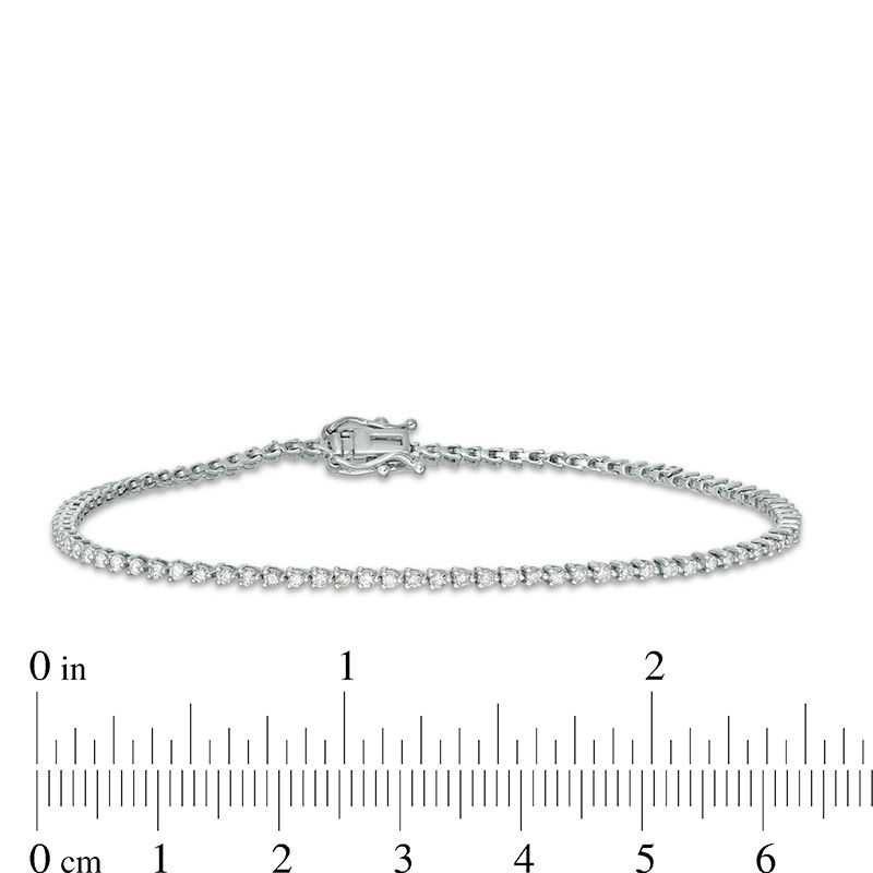 Main Image 4 of 1.00 CT. T.W. Diamond Tennis Bracelet in 10K White Gold