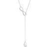 Thumbnail Image 1 of Pear-Shaped Lab-Created Opal Infinity Lariat Necklace in Sterling Silver - 20"