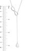 Thumbnail Image 2 of Pear-Shaped Lab-Created Opal Infinity Lariat Necklace in Sterling Silver - 20"