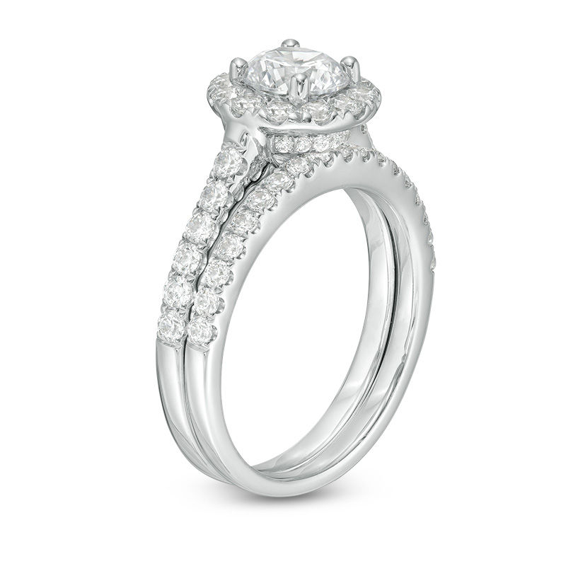 2.00 CT. T.W. Diamond Frame Bridal Set in 14K White Gold