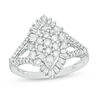 Thumbnail Image 1 of 1.00 CT. T.W. Composite Diamond Marquise Sunburst Frame Ring in 10K White Gold