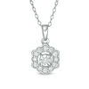 0.16 CT. T.W. Diamond Scallop Frame Pendant in Sterling Silver