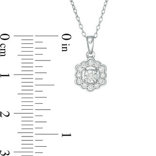 0.16 CT. T.W. Diamond Scallop Frame Pendant in Sterling Silver