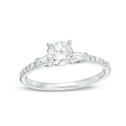 Adrianna Papell 0.70 CT. T.W. Certified Diamond Collar Engagement Ring in 14K White Gold (F/I1)