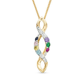 Mother's Birthstone Cascading Infinity Pendant (3-10 Stones)