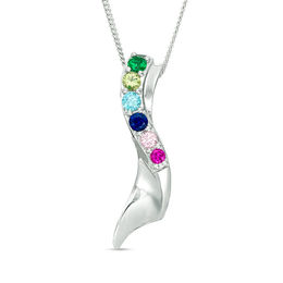 Mother's Journey Birthstone Pendant in (6 Stones)