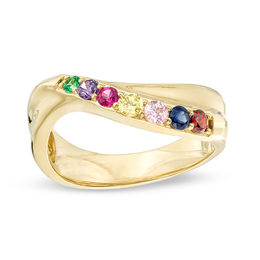 Mother's Birthstone Wave Ring (7 Stones)