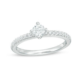Adrianna Papell 0.45 CT. T.W. Certified Diamond Engagement Ring in 14K White Gold (F/I1)